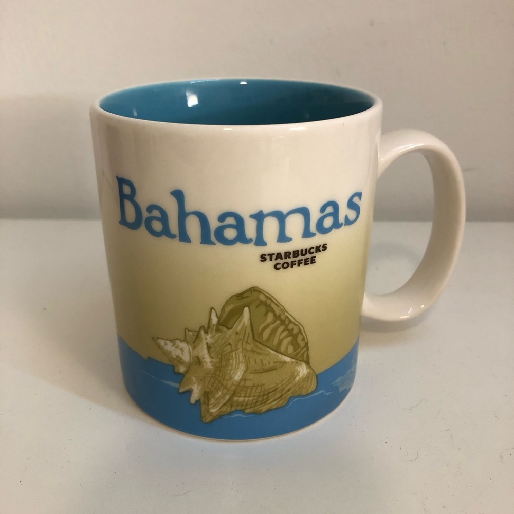 NWOT Starbucks Bahamas Ceramic Mug - Blue Interior
